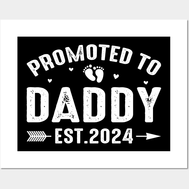 Promoted To Daddy 2024 Funny Pregnancy Announcement Wall Art by eyelashget